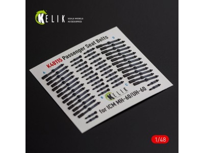 Passenger Seat Belts for MH-60/UH-60 Black Hawk - interior 3D decals for ICM kit 