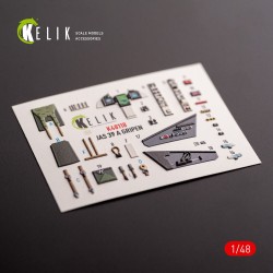 Jas-39 A - interior 3D decals for Italeri kit 