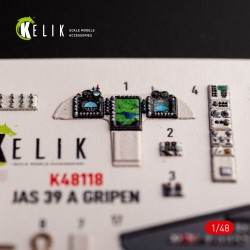 Jas-39 A - interior 3D decals for Italeri kit  2