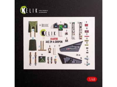 Jas-39 A - interior 3D decals for Italeri kit 