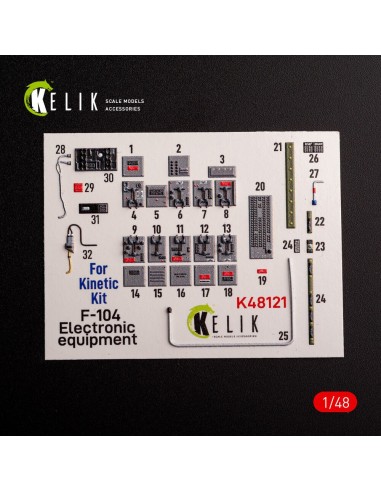 F-104 series Electrical Equipment - interior 3D decals for Kinetic kit 