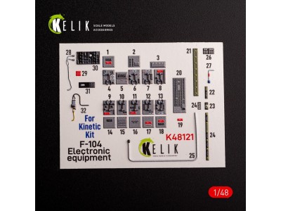 F-104 series Electrical Equipment - interior 3D decals for Kinetic kit 