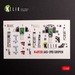 Jas-39 D - interior 3D decals for Italeri kit 