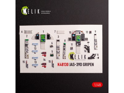 Jas-39 D - interior 3D decals for Italeri kit 