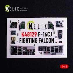F-16CJ - interior 3D decals for Hasegawa kit 