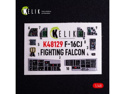 F-16CJ - interior 3D decals for Hasegawa kit 