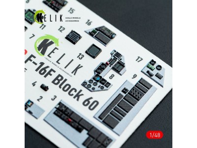 F-16F Block 60 - interior 3D decals for Hasegawa kit 
