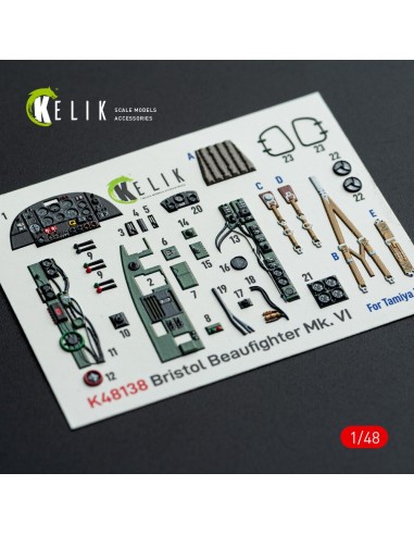 Bristol Beaufighter Mk.VI - interior 3D decals for Tamiya kit 
