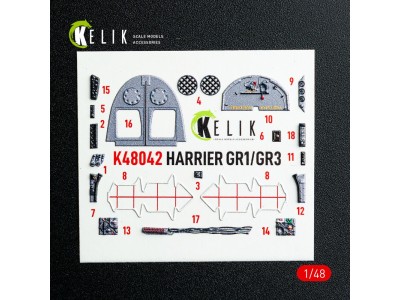Harrier GR1/GR3 interior 3D decals for Kinetic kit 