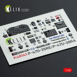 P-47D - 25RE/28RA - interior 3D decals for MiniArt kit 