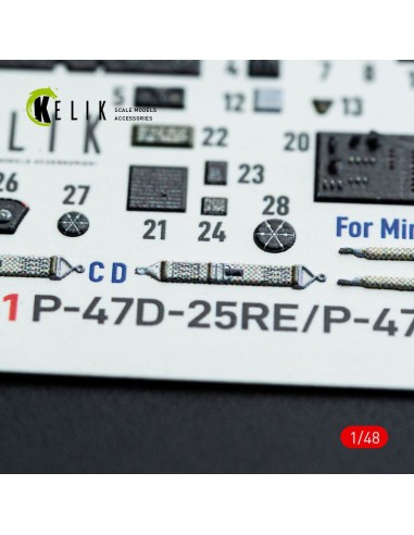 P-47D - 25RE/28RA - interior 3D decals for MiniArt kit 