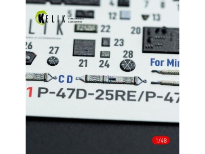 P-47D - 25RE/28RA - interior 3D decals for MiniArt kit 