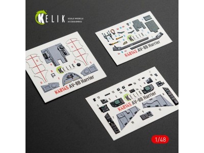 AV-8B Harrier - interior 3D decals for Hasegawa kit 