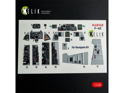 F-4E - interior 3D decals for Hasegawa kit 