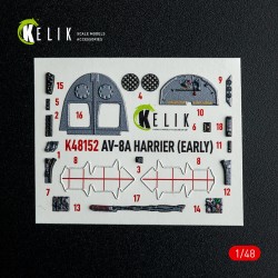 AV-8A HARRIER (Early) - interior 3D decals for Kinetic kit 