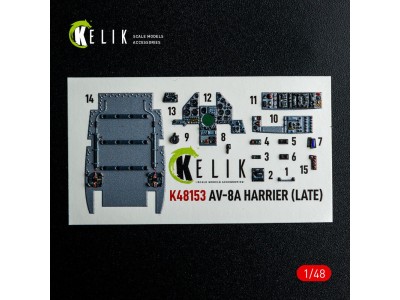 AV-8A HARRIER (Late) - interior 3D decals for Kinetic kit 