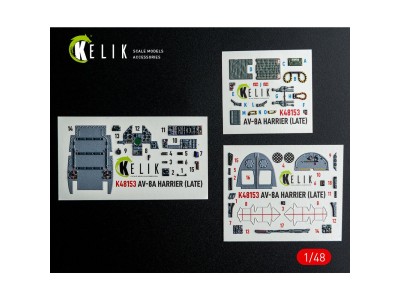 AV-8A HARRIER (Late) - interior 3D decals for Kinetic kit 