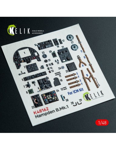 Hampden B.Mk.1 - interior 3D decals for ICM kit 