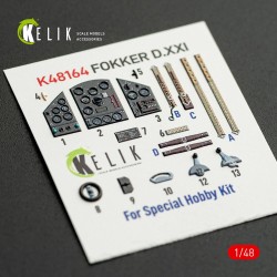 FOKKER D.XXI - interior 3D decals for Special Hobby kit 