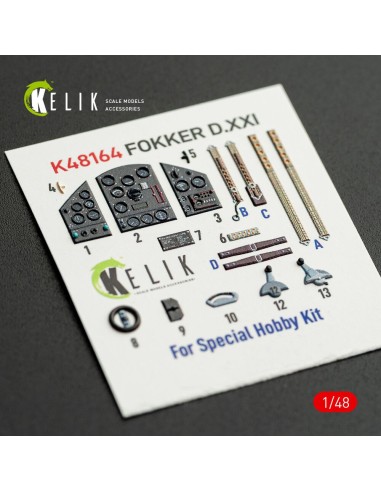FOKKER D.XXI - interior 3D decals for Special Hobby kit 