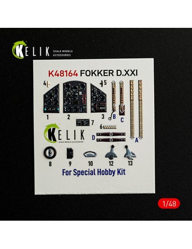 FOKKER D.XXI - interior 3D decals for Special Hobby kit 