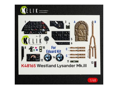 Westland Lysander Mk.III - interior 3D decals for Eduard kit 
