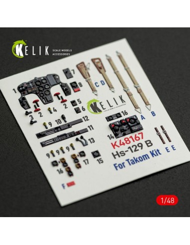Hs-129 B - interior 3D decals for Takom kit 