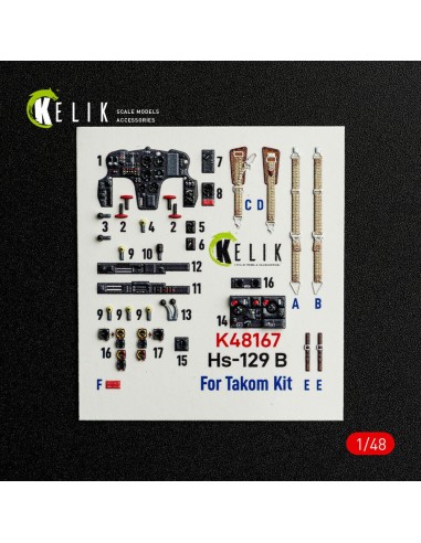 Hs-129 B - interior 3D decals for Takom kit 