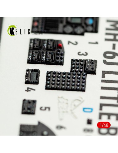 MH-6J Little Bird - interior 3D decals for ICM kit 