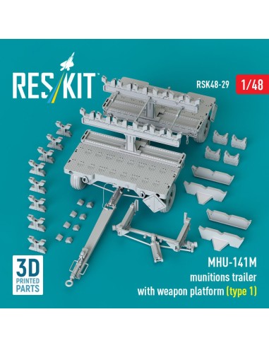 MHU-141M munitions trailer with weapon platform (type 1) (3D Printed model kit) 