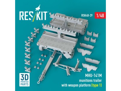 MHU-141M munitions trailer with weapon platform (type 1) (3D Printed model kit) 