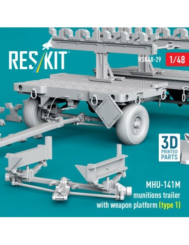 MHU-141M munitions trailer with weapon platform (type 1) (3D Printed model kit) 