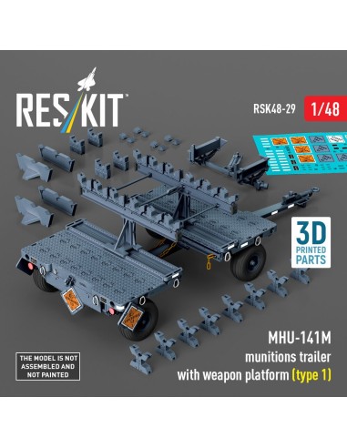 MHU-141M munitions trailer with weapon platform (type 1) (3D Printed model kit) 