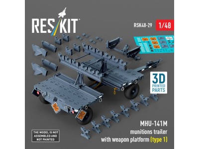 MHU-141M munitions trailer with weapon platform (type 1) (3D Printed model kit) 
