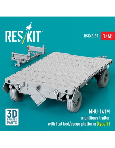 MHU-141M munitions trailer with flat bed/cargo platform (type 2) (3D Printed model kit) 