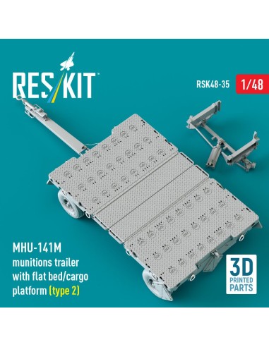 MHU-141M munitions trailer with flat bed/cargo platform (type 2) (3D Printed model kit) 
