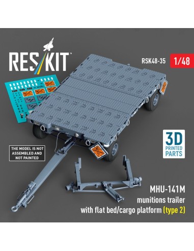 MHU-141M munitions trailer with flat bed/cargo platform (type 2) (3D Printed model kit) 