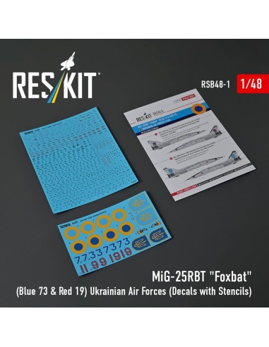 MiG-25RBT Foxbat (Blue 73 & Red 19) Ukrainian Air Forces (Decals with Stencils) 