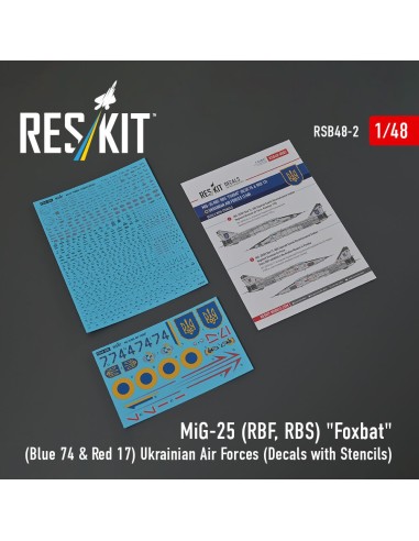 MiG-25RBF, RBS Foxbat (Blue 74 & Red 17) Ukrainian Air Forces (Decals with Stencils) 