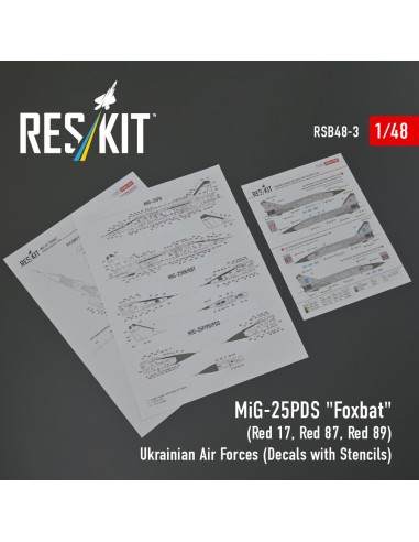 MiG-25PDS Foxbat (Red 17, Red 87, Red 89) Ukrainian Air Forces (Decals with Stencils) 