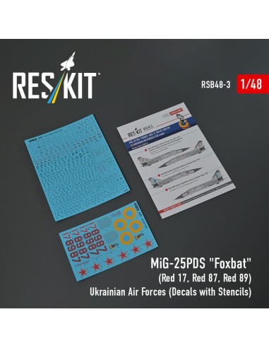 MiG-25PDS Foxbat (Red 17, Red 87, Red 89) Ukrainian Air Forces (Decals with Stencils) 