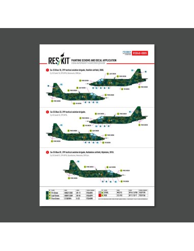 Su-25 Frogfoot Clover (BLUE 01, 04, 10, 22, 33) Ukrainian Air Forces (Main Decals with Stencils)(1/48) 