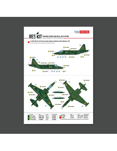 Su-25 Frogfoot Clover (BLUE 03, 05, 41, 45) Ukrainian Air Forces (Main Decals with Stencils)(1/48) 