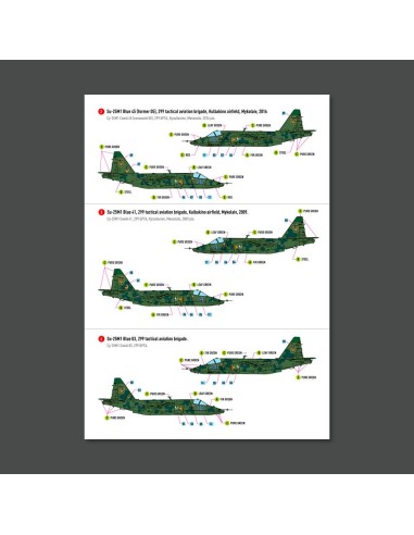 Su-25 Frogfoot Clover (BLUE 03, 05, 41, 45) Ukrainian Air Forces (Main Decals with Stencils)(1/48) 