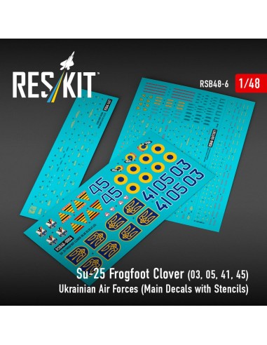Su-25 Frogfoot Clover (BLUE 03, 05, 41, 45) Ukrainian Air Forces (Main Decals with Stencils)(1/48) 