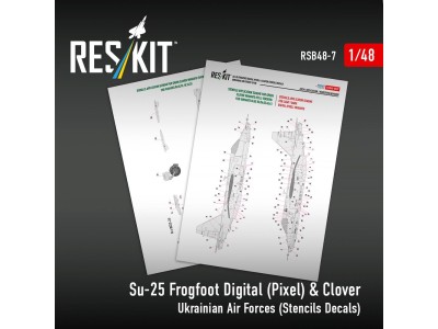 Su-25 Frogfoot Digital (Pixel) & Clover Ukrainian Air Forces (Stencils Decals)(1/48) 