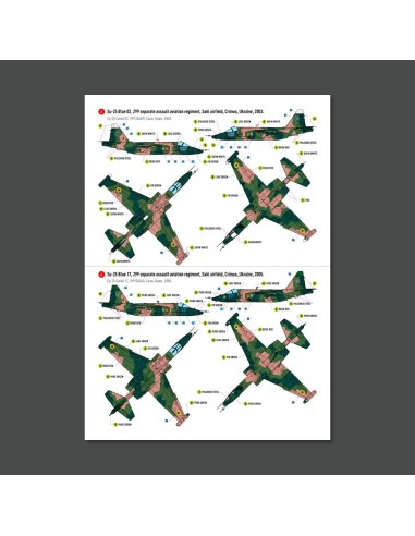 Su-25 Frogfoot Geometric (BLUE 17, 33, 01, 02) Ukrainian Air Forces (Main Decals with Stencils)(1/48) 