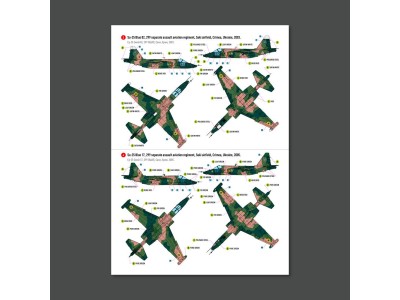 Su-25 Frogfoot Geometric (BLUE 17, 33, 01, 02) Ukrainian Air Forces (Main Decals with Stencils)(1/48) 