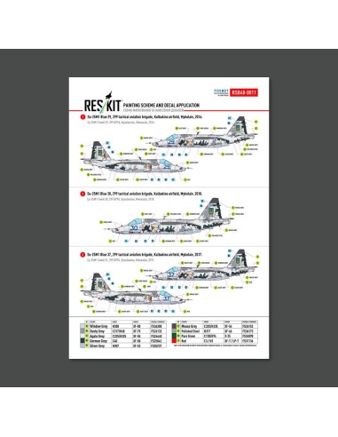 Su-25 Frogfoot DARK Digital (Pixel) (BLUE 09, 15, 17, 21, 29, 30, 31, 37, 39, 46, 49) Ukrainian Air Forces (Main Decals with Ste