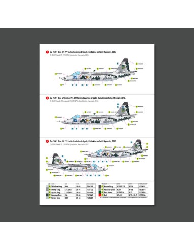 Su-25 Frogfoot DARK Digital (Pixel) (BLUE 09, 15, 17, 21, 29, 30, 31, 37, 39, 46, 49) Ukrainian Air Forces (Main Decals with Ste
